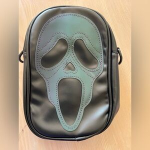 Black and Green Scream Face Crossbody Bag